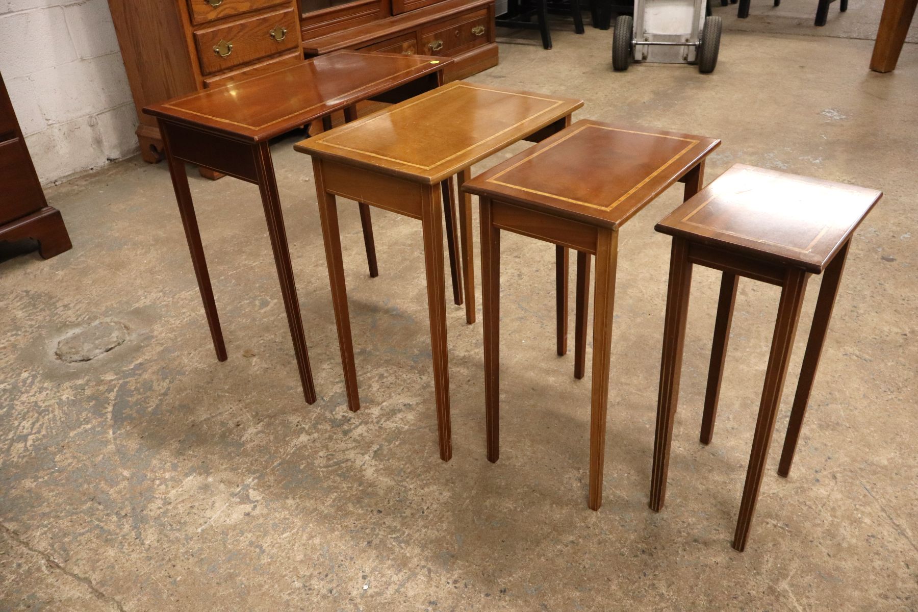 Crafted set 4 nesting tables by AF Hackman 1969