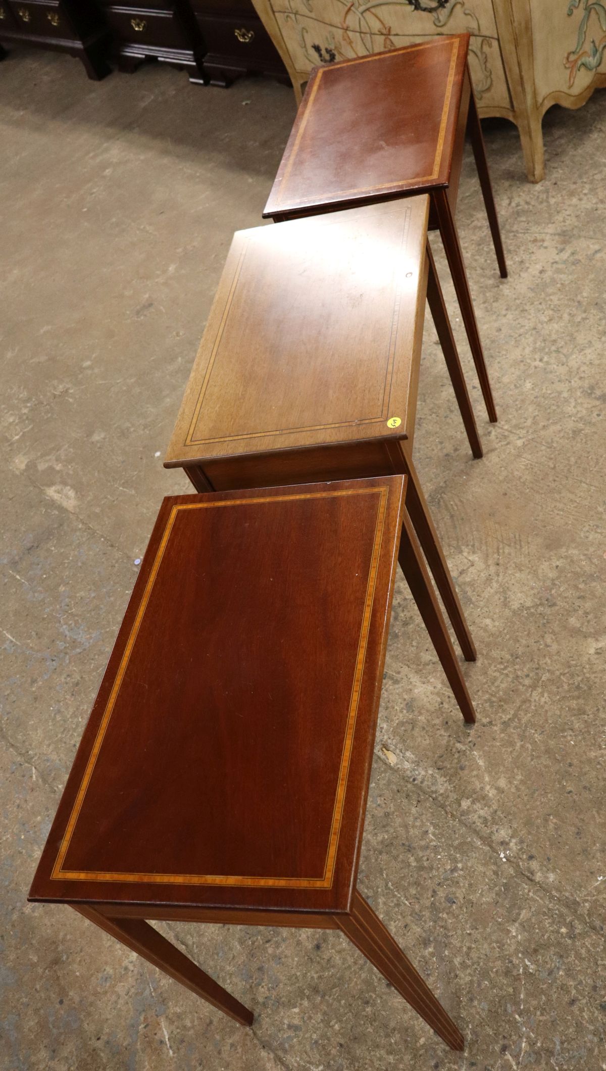 Crafted set 3 nesting tables attrib AF Hackman 1969