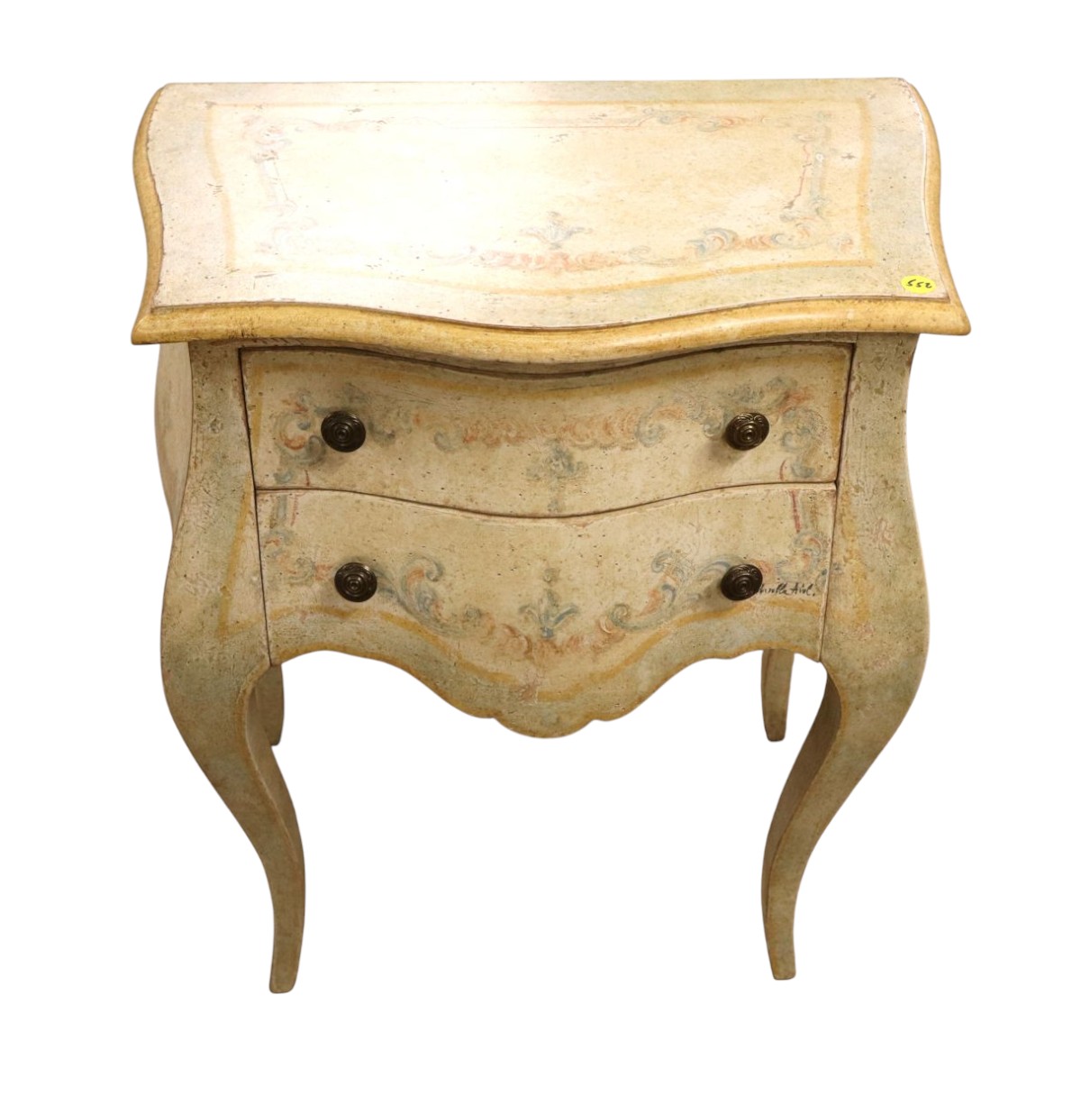 Petite Italian artist sg pnt decorated bombay chest