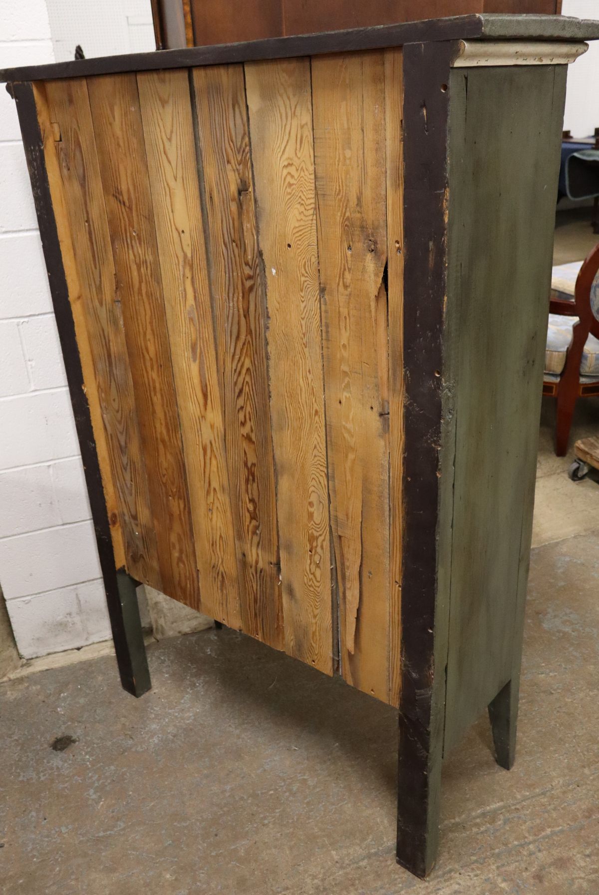 Antique style paint decorated pierce tin pie safe