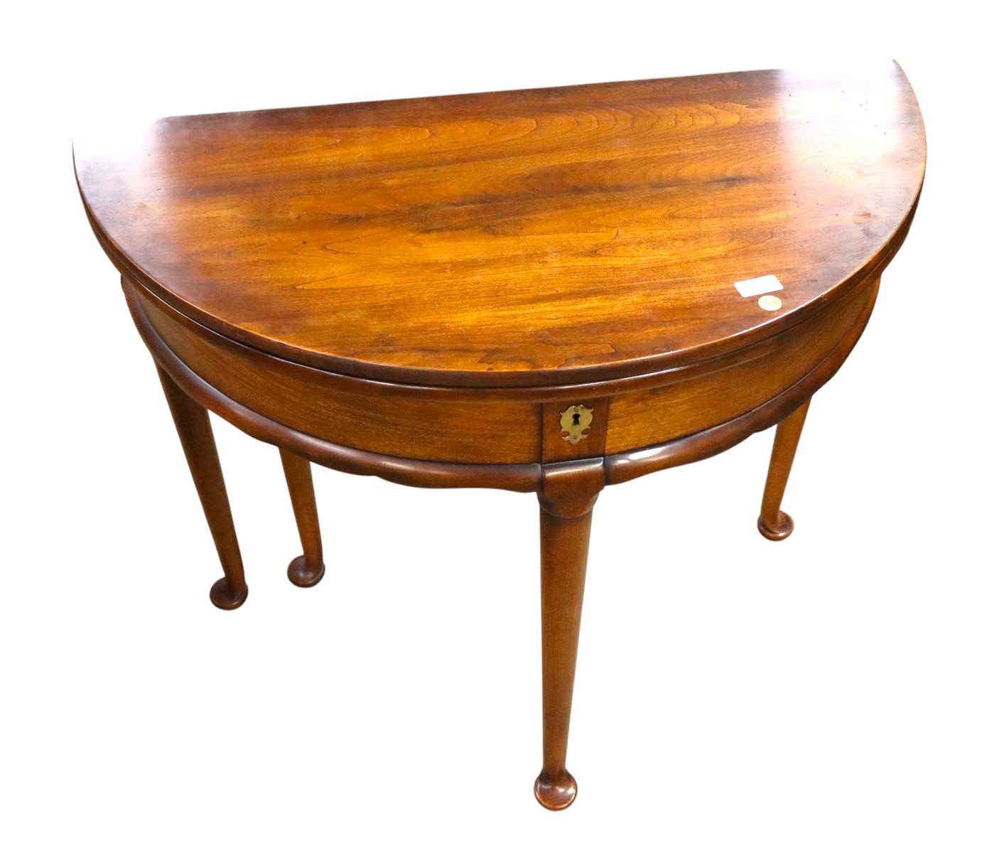 Nice VTG Statton demilune flip top round game table