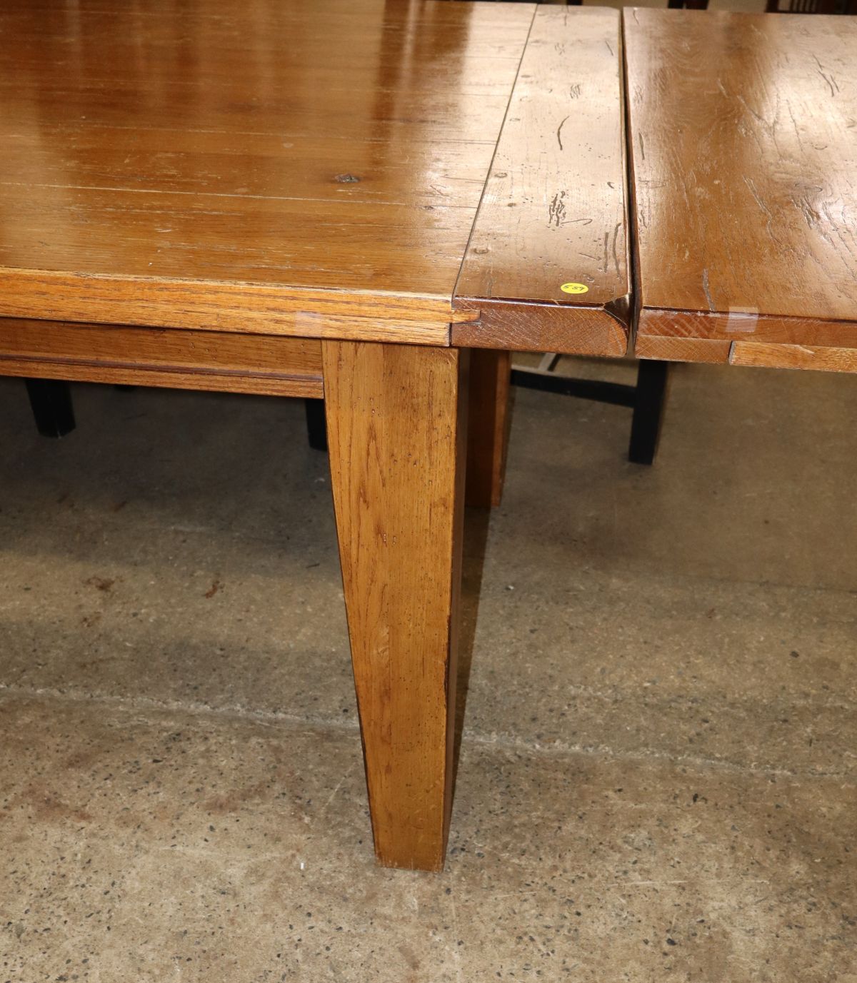 9pc. country oak black distressed farm dining set