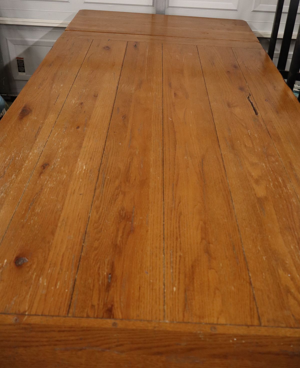 9pc. country oak black distressed farm dining set