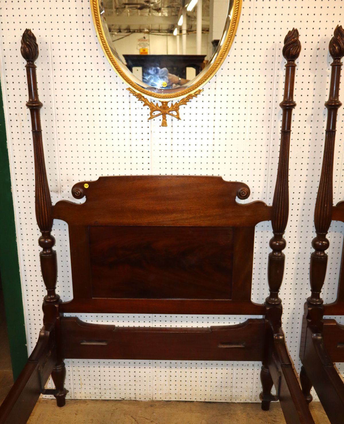 PR quality antique solid mahog 4 poster twin beds