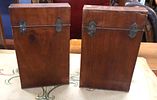 Fantastic PR antique mahogany inlaid knife boxes. Fantastic pair of antique mahogany inlaid Image - 9