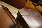 Fantastic PR antique mahogany inlaid knife boxes. Fantastic pair of antique mahogany inlaid Image - 11