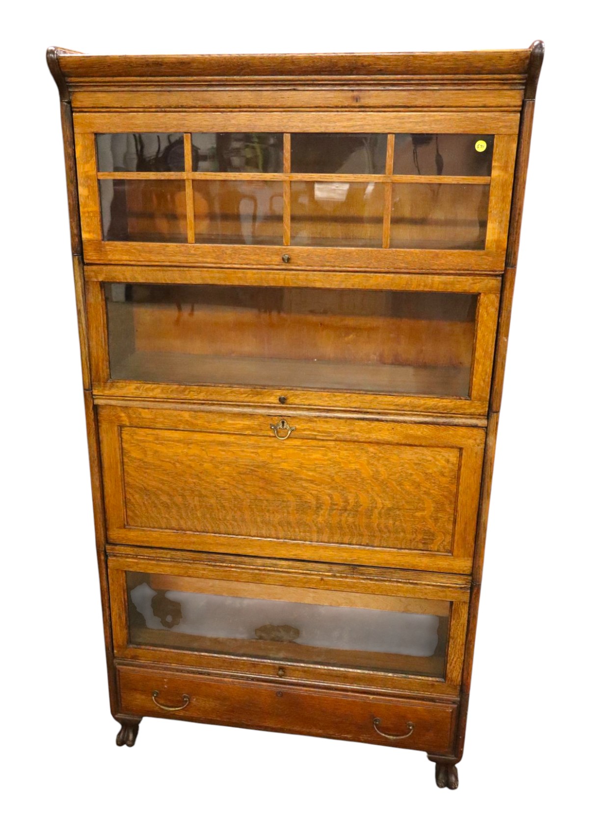 Nice oak 4 section Gunn barrister bookcase w/desk