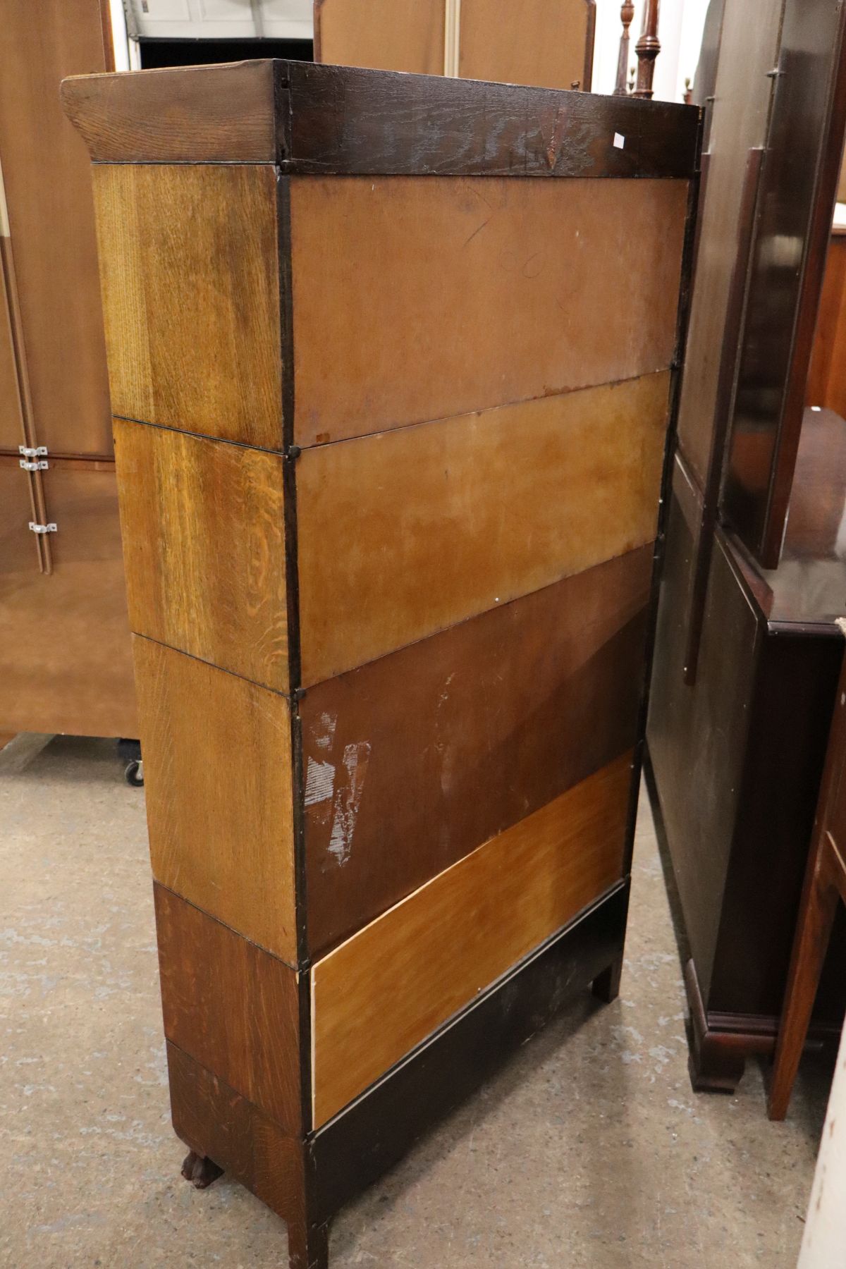 Nice oak 4 section Gunn barrister bookcase w/desk