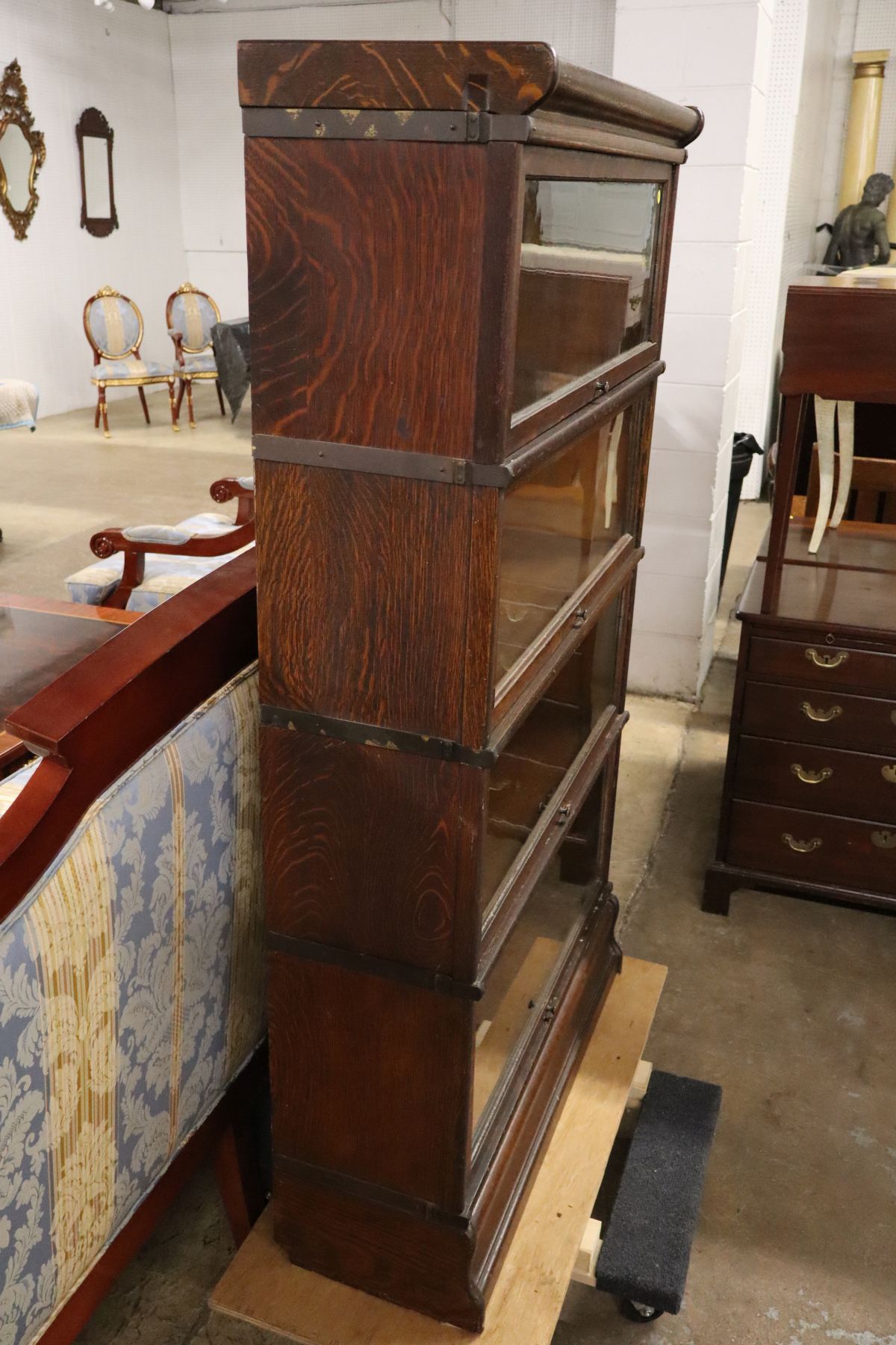 Antique Globe Wenicke barrister 4 stack bookcase