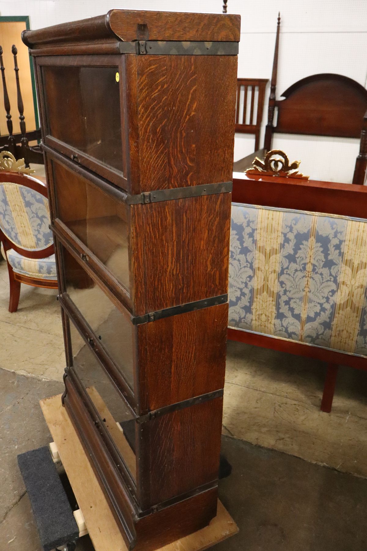 Antique Globe Wenicke barrister 4 stack bookcase