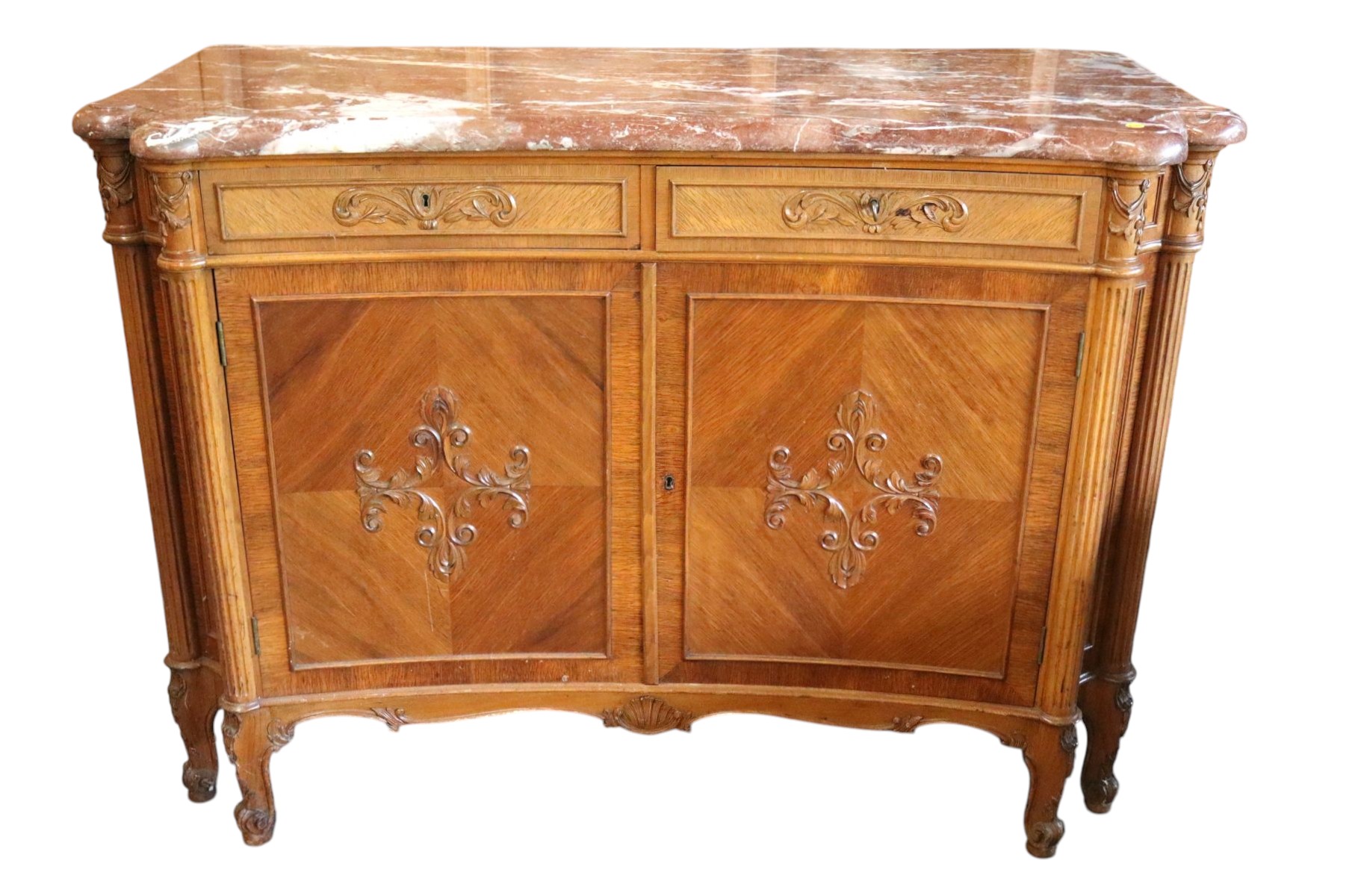 Antique FR MT fitted interior and carved server