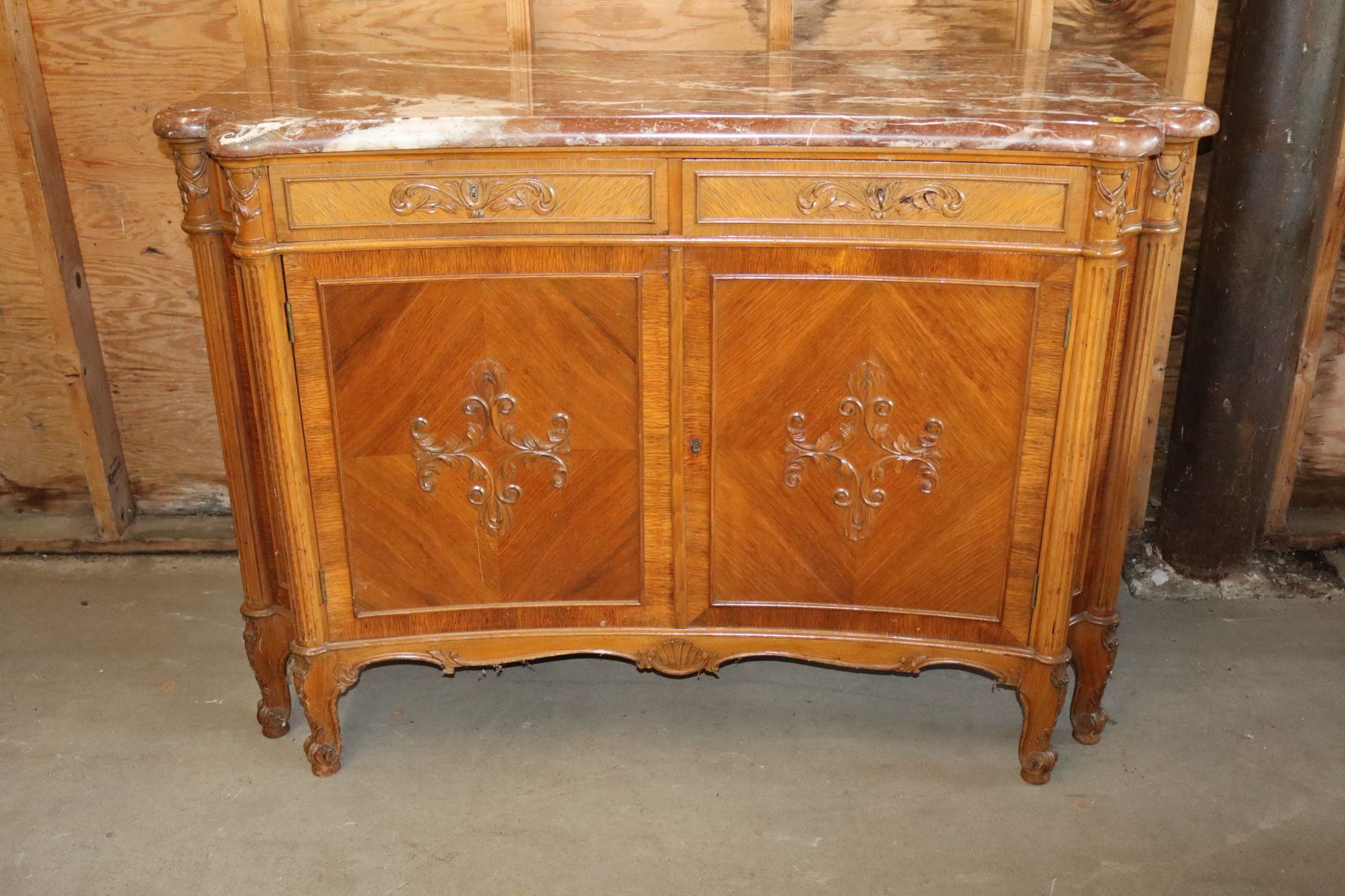 Antique FR MT fitted interior and carved server