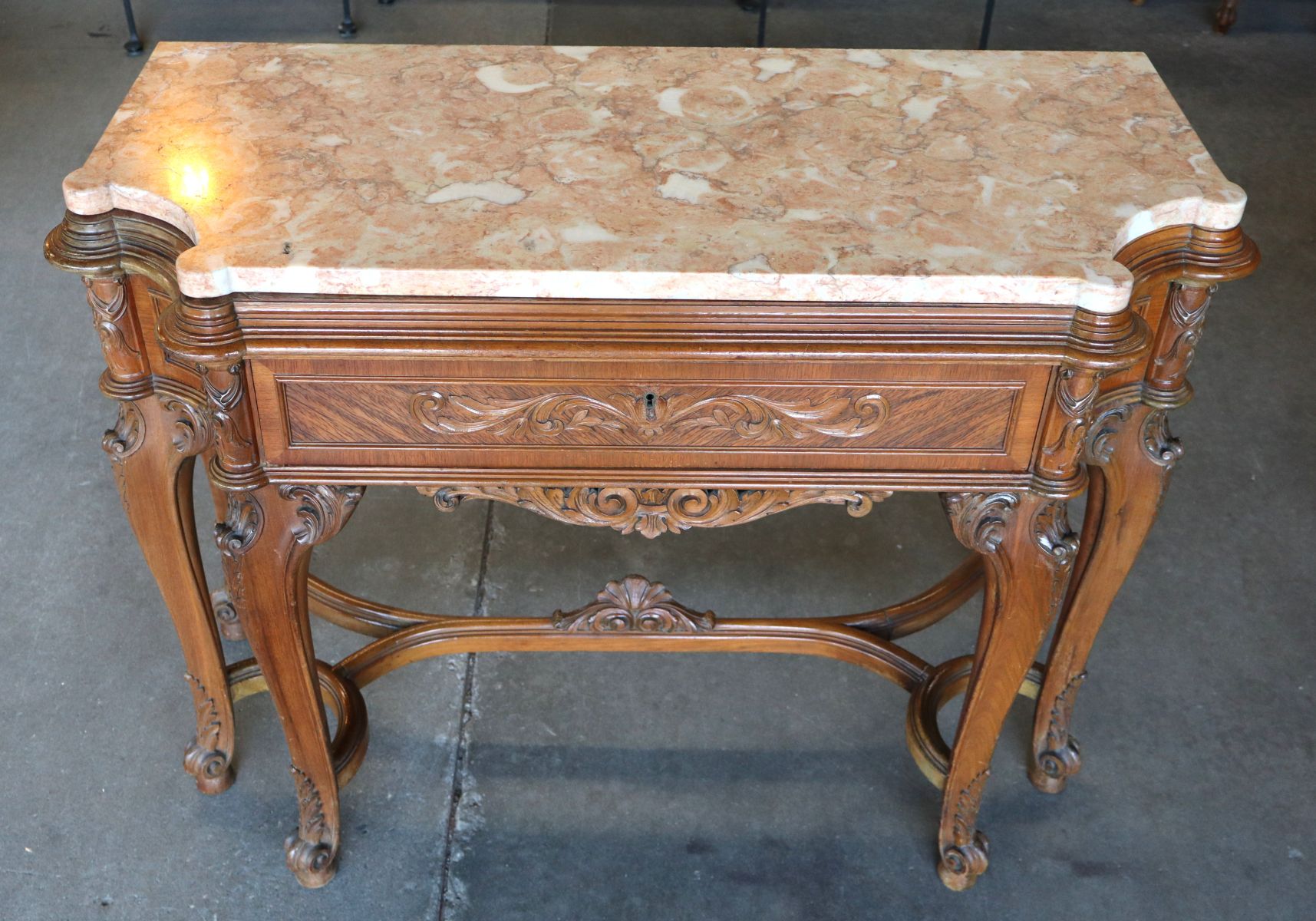 Antique FR 6 leg carved & china cabinet or buffet