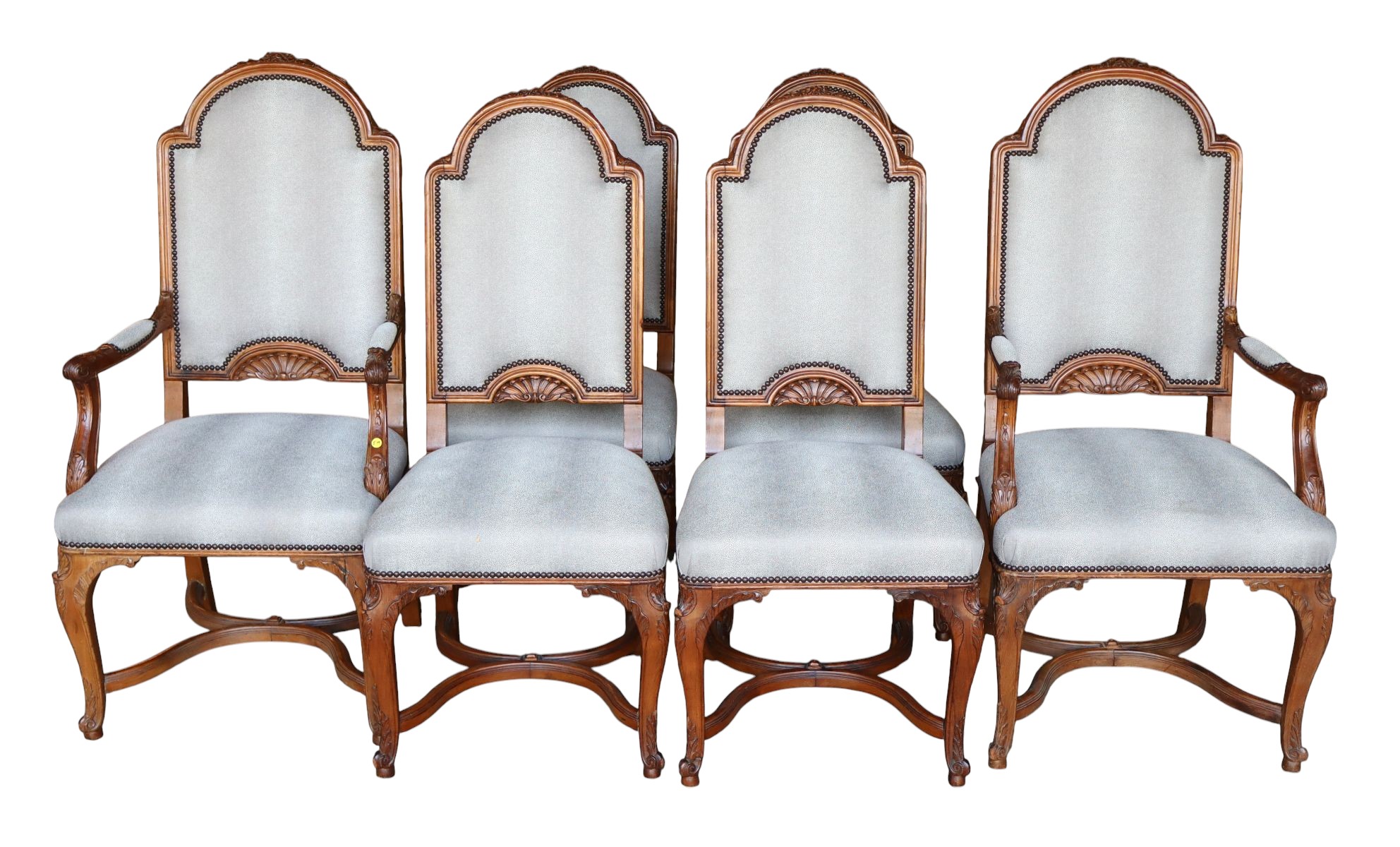 Antique set 6 FR hly carved & ornate dining chairs
