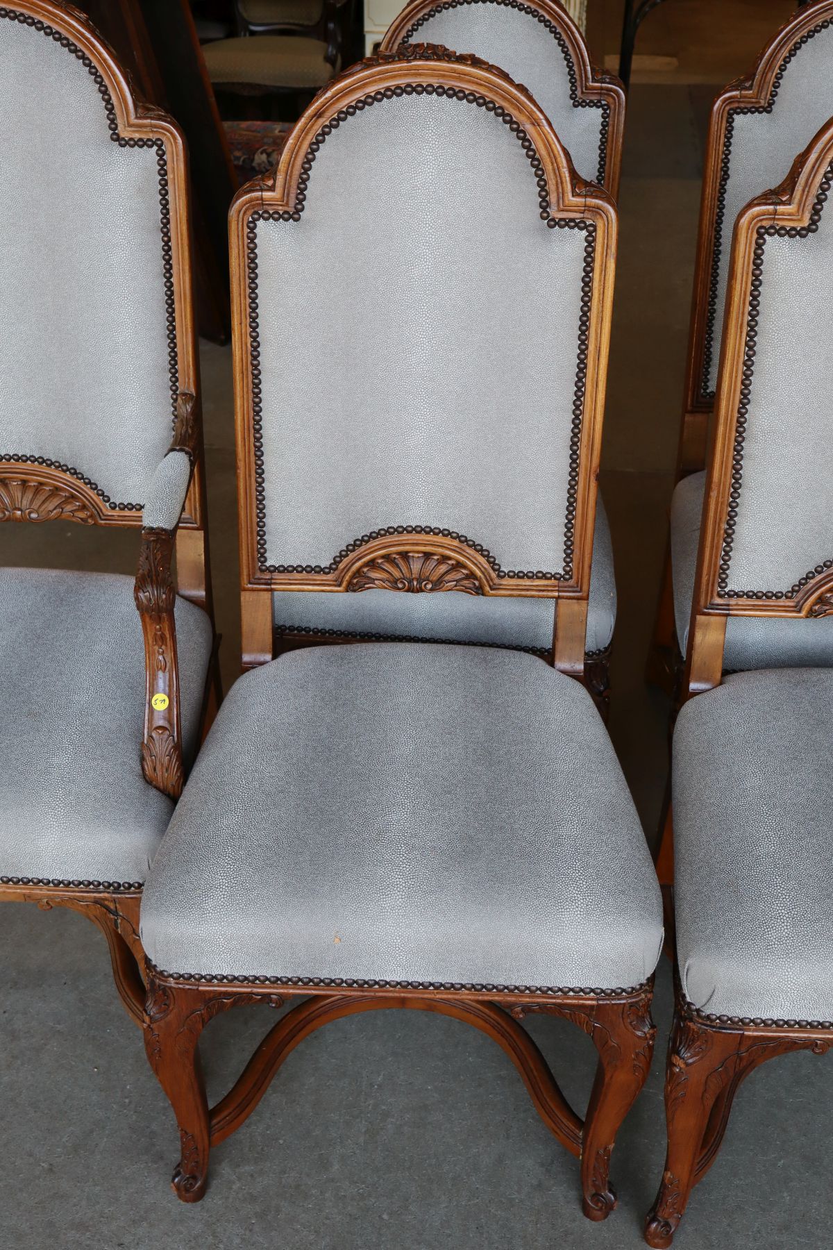Antique set 6 FR hly carved & ornate dining chairs