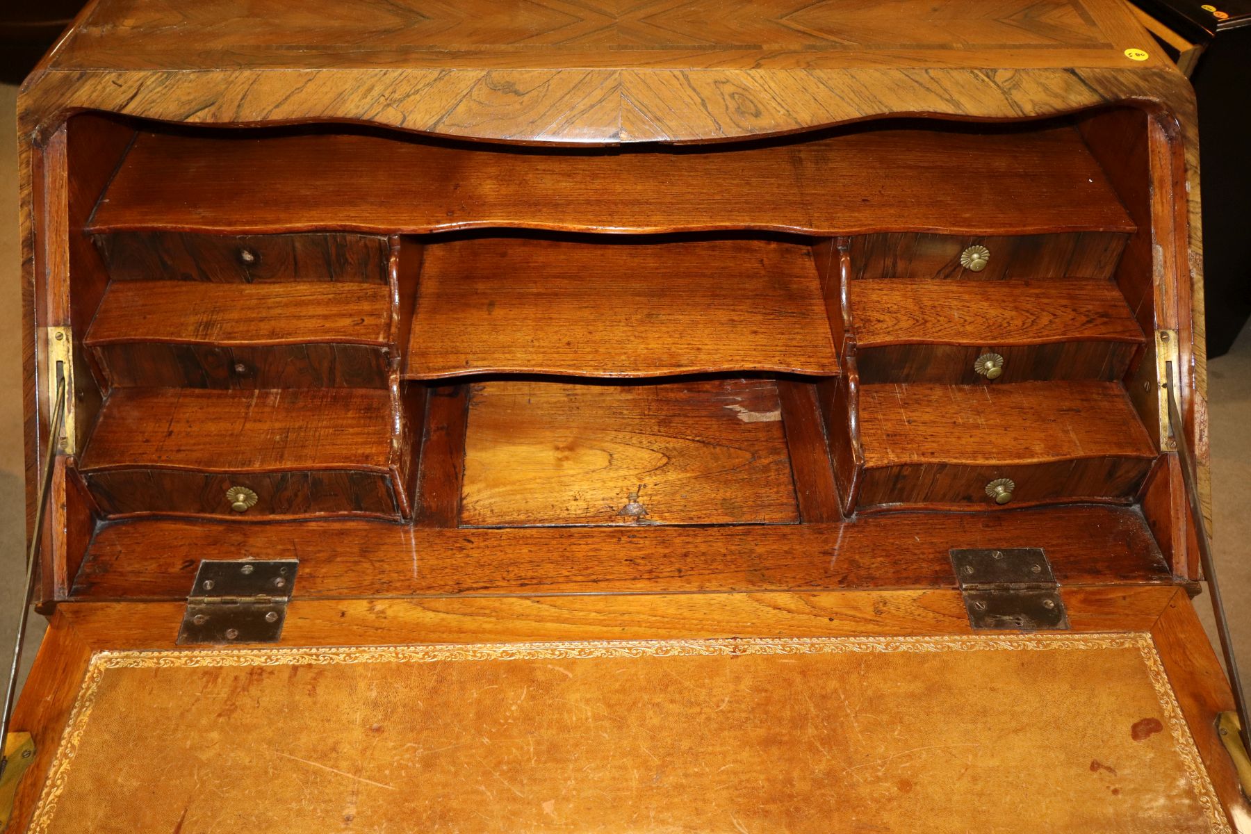 Antique Italian brazilian walnut slant front desk