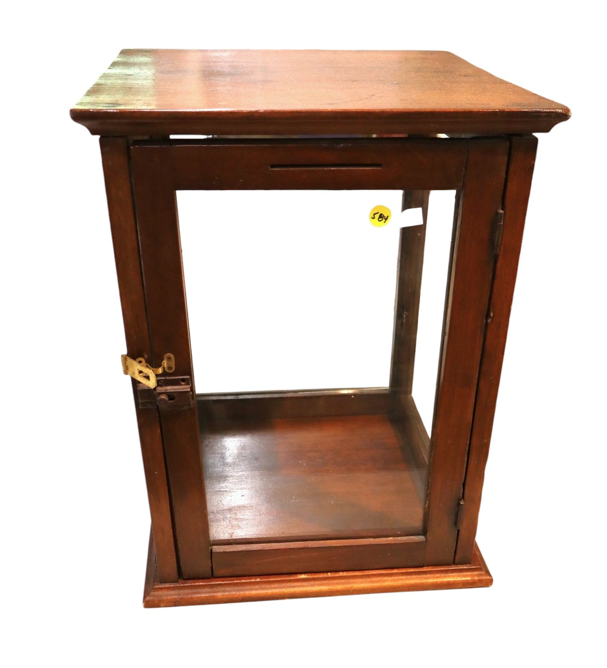 Antique 1 door mahogany case counter top display