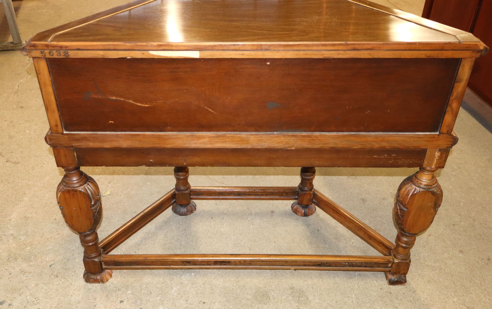Antique Jacobean style 1 drawer walnut carved server