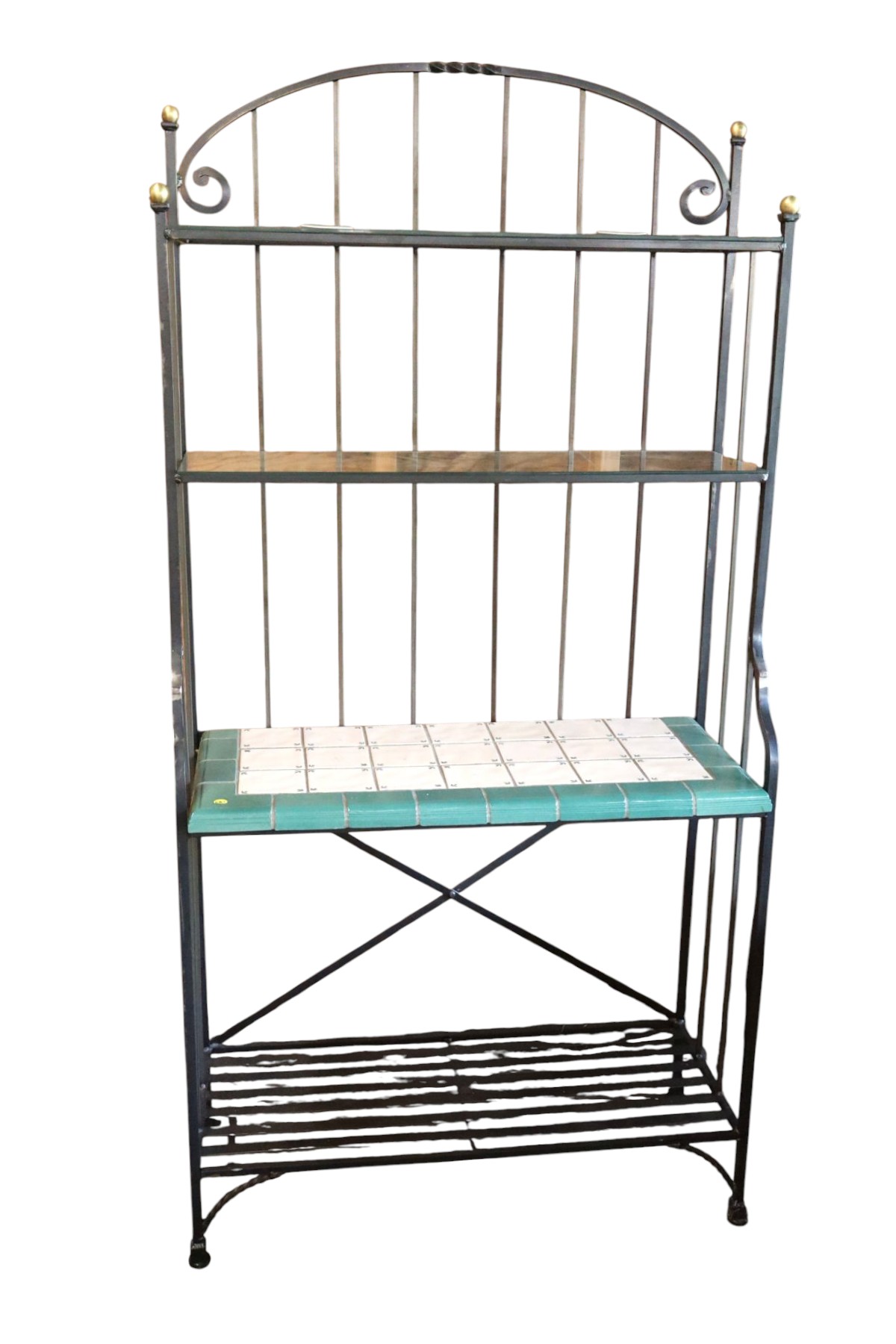 Quality Italian 4 tier scroll twisted WI bakers rack