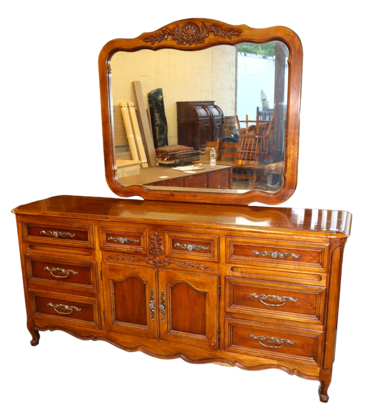 VTG Dixie Furn low chest with w/detachable mirror