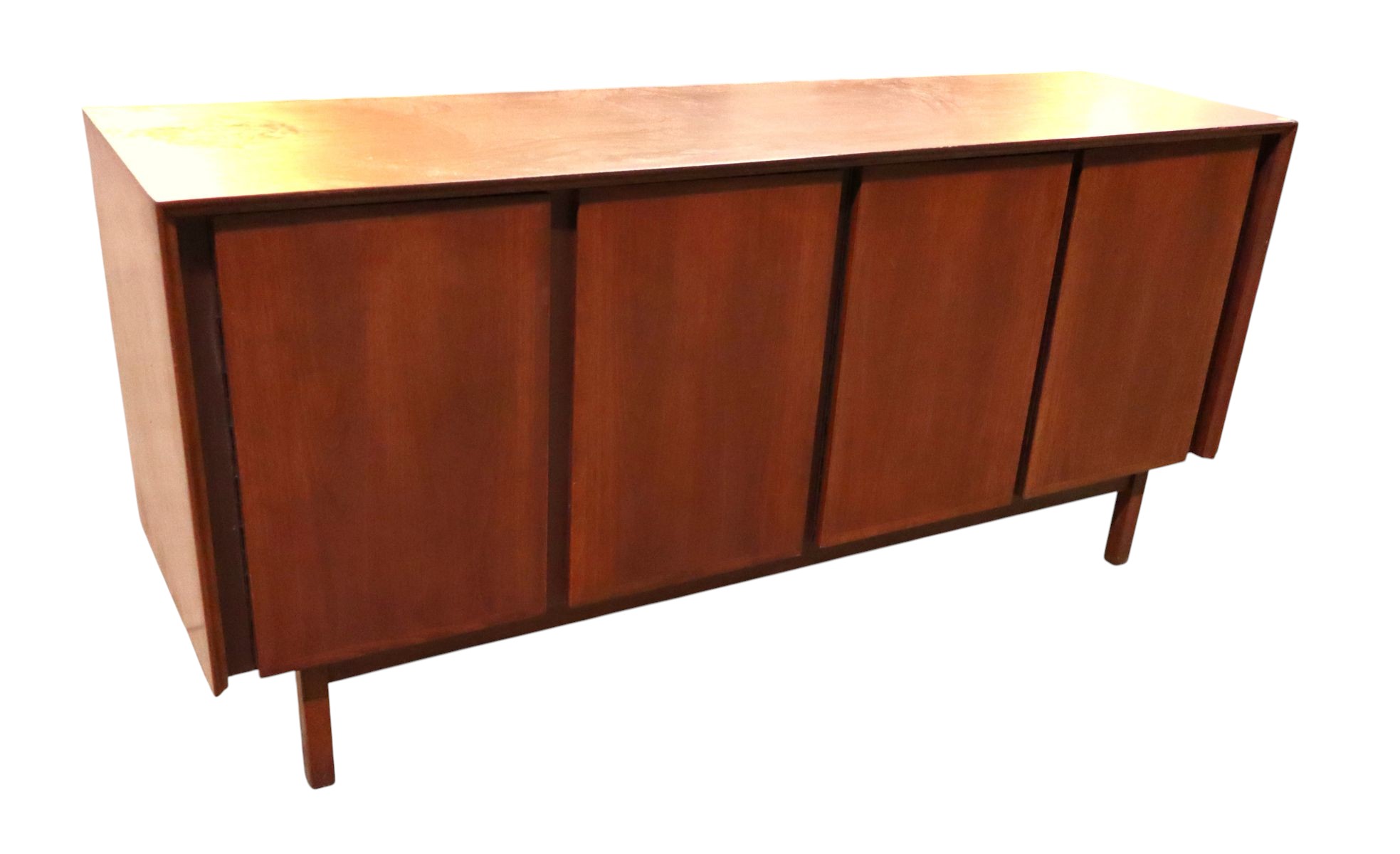 Mid Century style 4 door walnut & mah fitted buffet