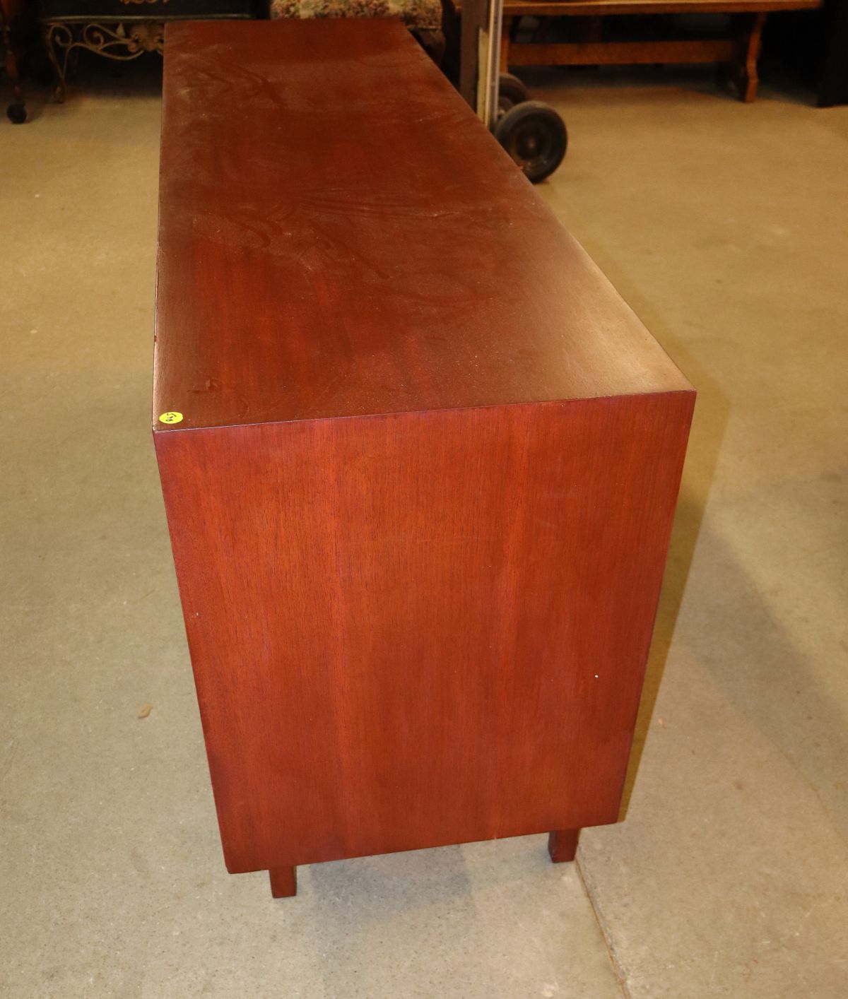Mid Century style 4 door walnut & mah fitted buffet