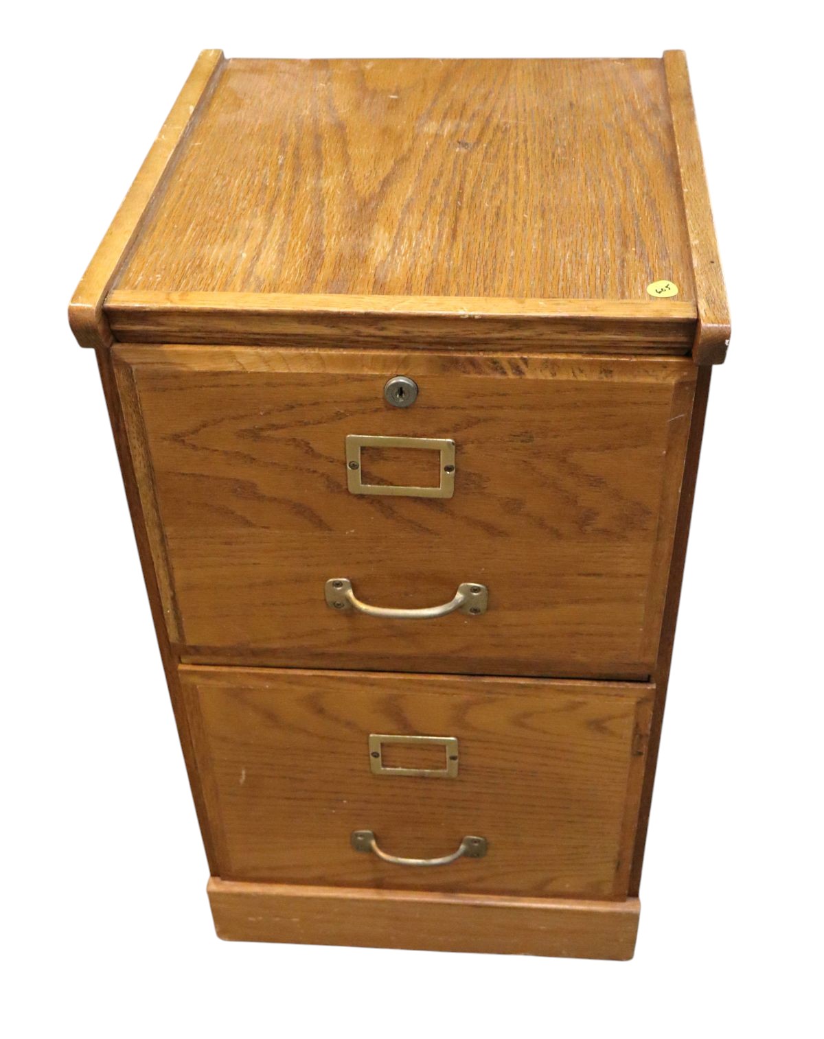 Contemporary oak 2 drawer filing cabinet, original finish