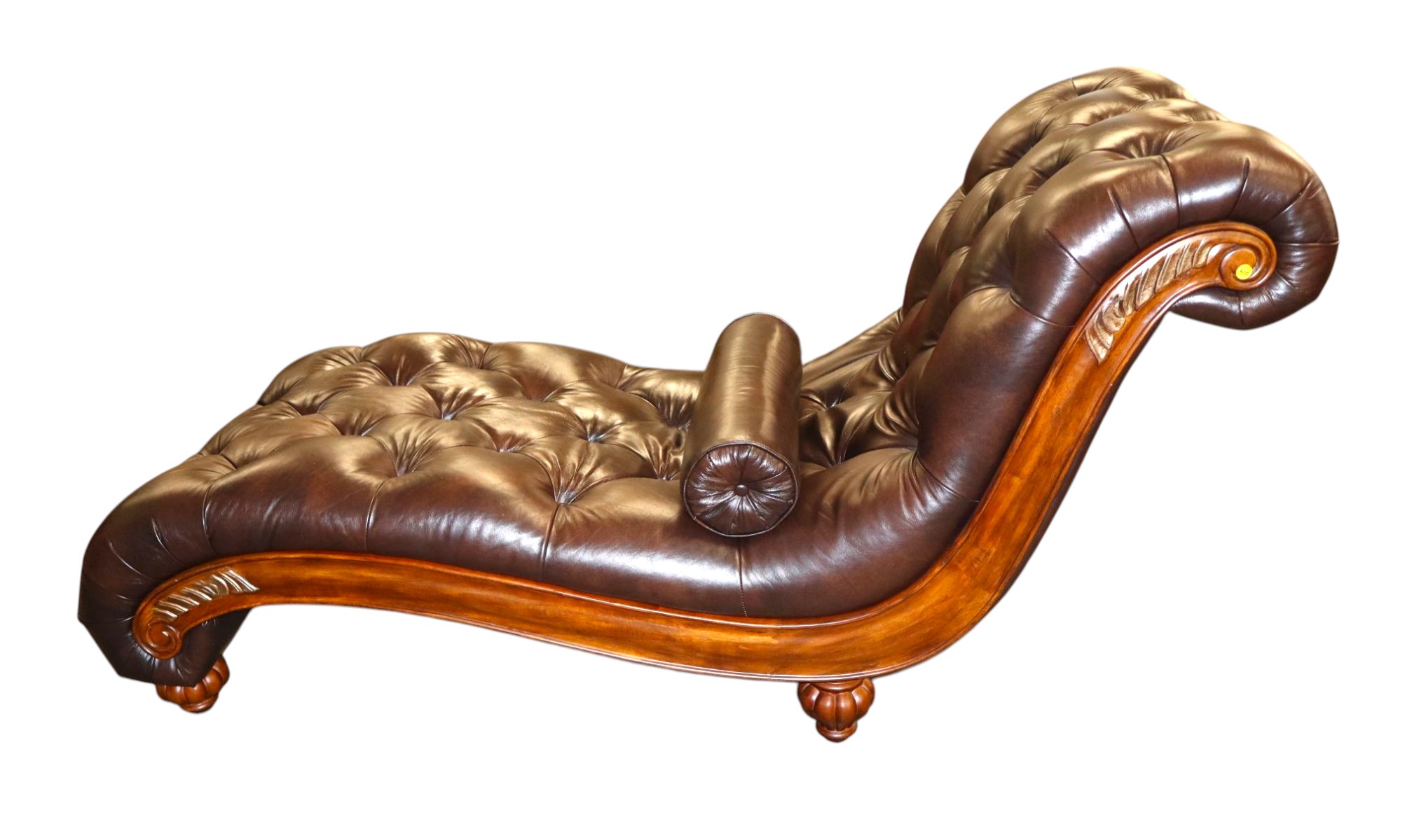 Like new leather style recamier chaise and pillow