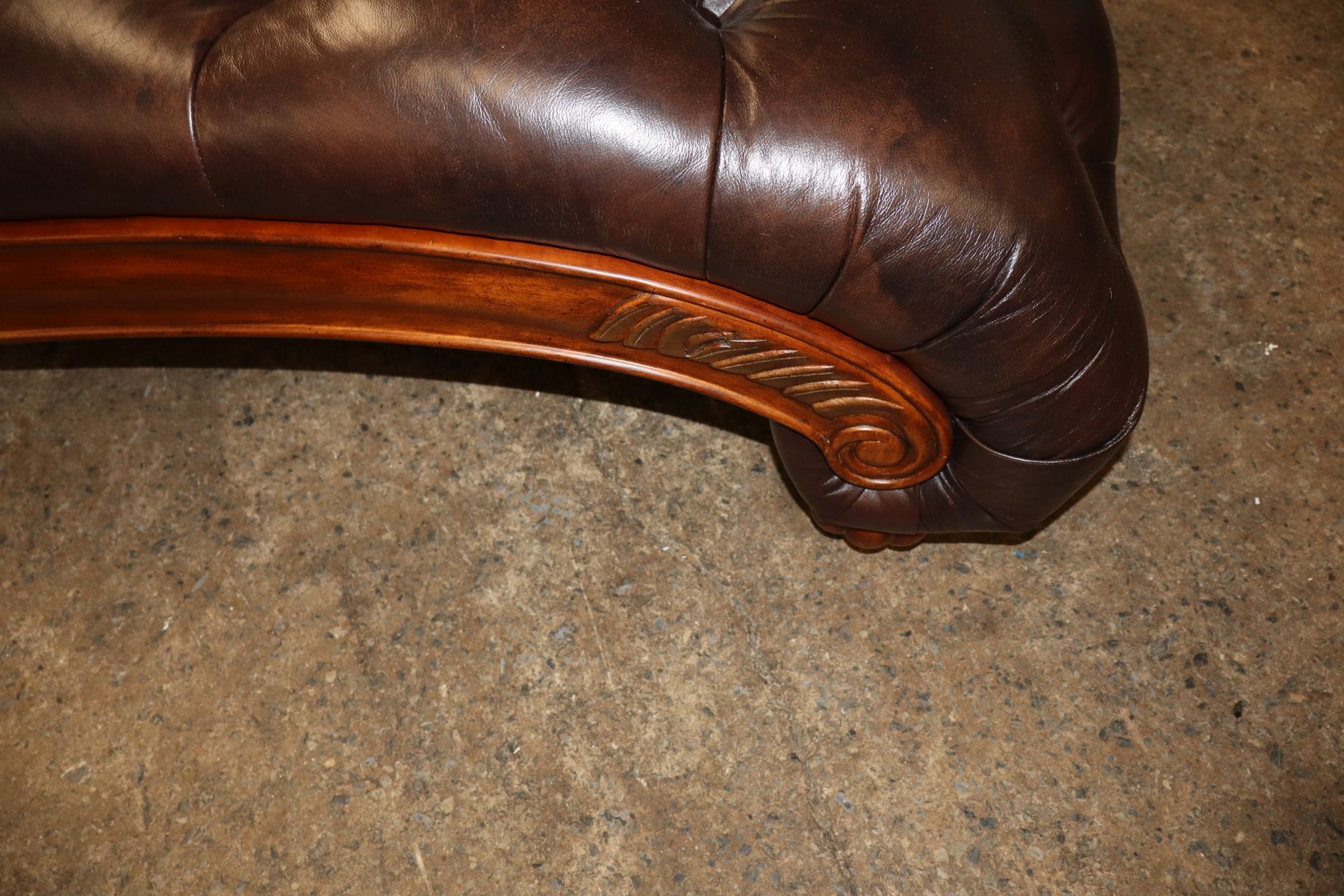 Like new leather style recamier chaise and pillow