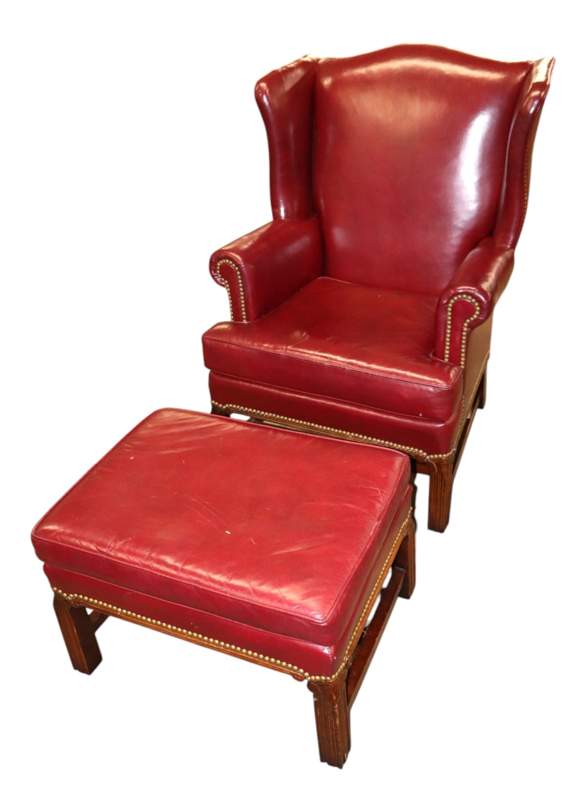VTG LeatherCraft Chipp burg leather chair w/ottoman
