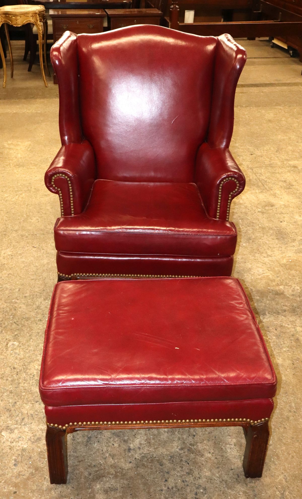 VTG LeatherCraft Chipp burg leather chair w/ottoman