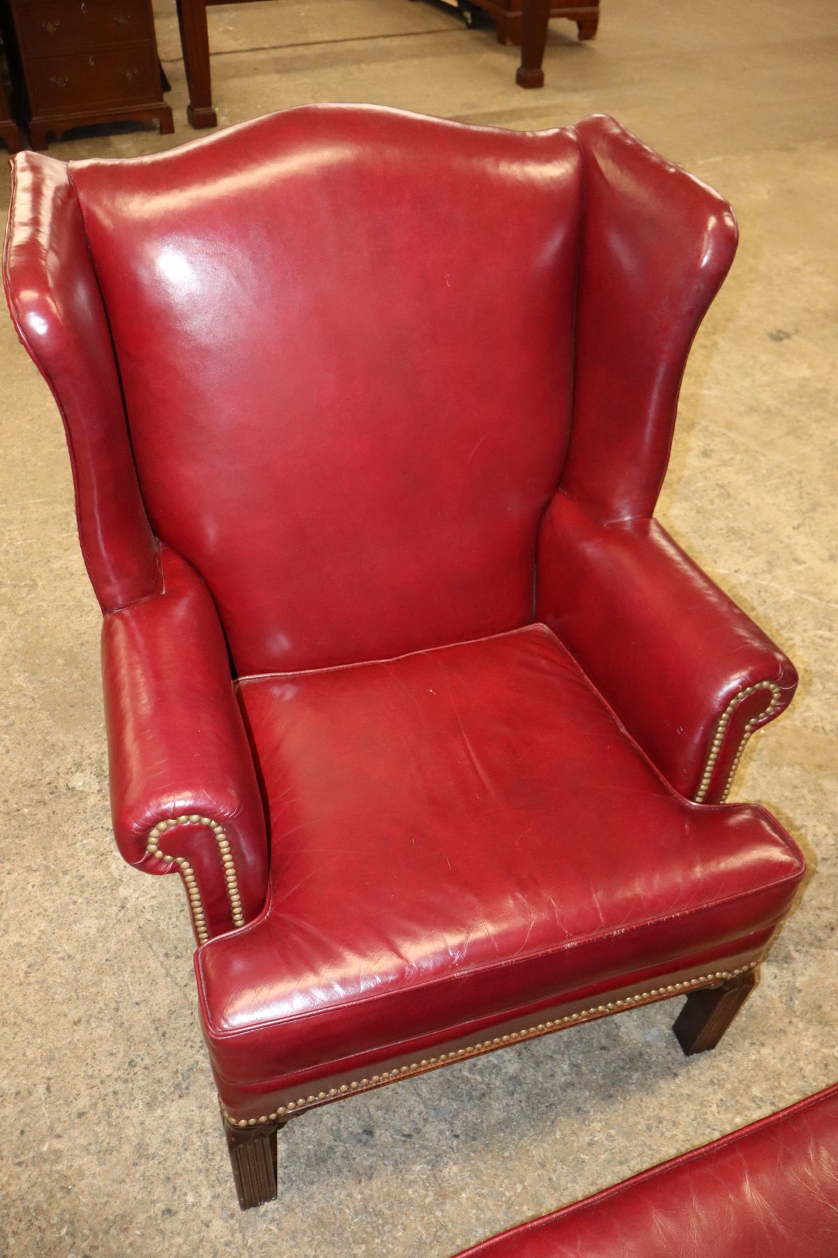 VTG LeatherCraft Chipp burg leather chair w/ottoman