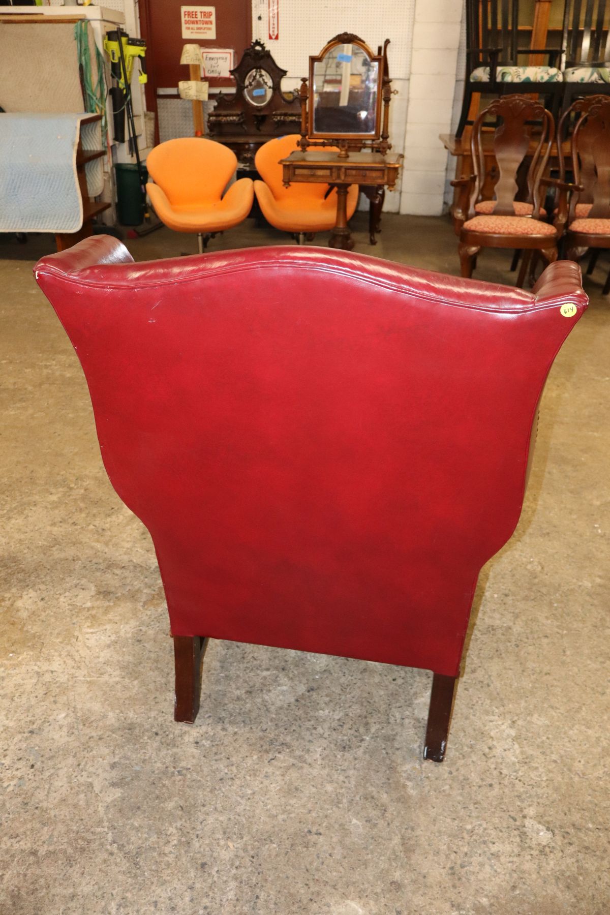 VTG LeatherCraft Chipp burg leather chair w/ottoman