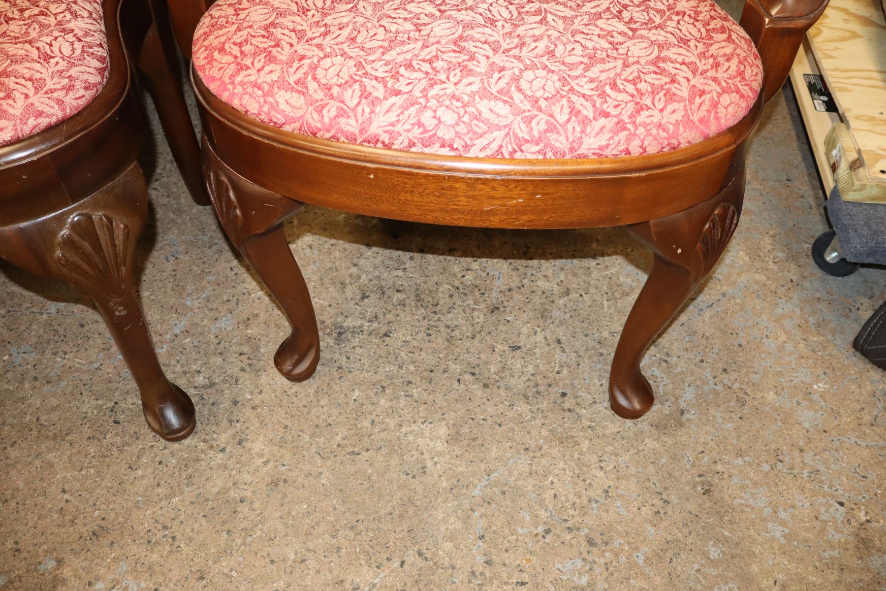 Set 10 Georgian QA shell carved mah dining chairs