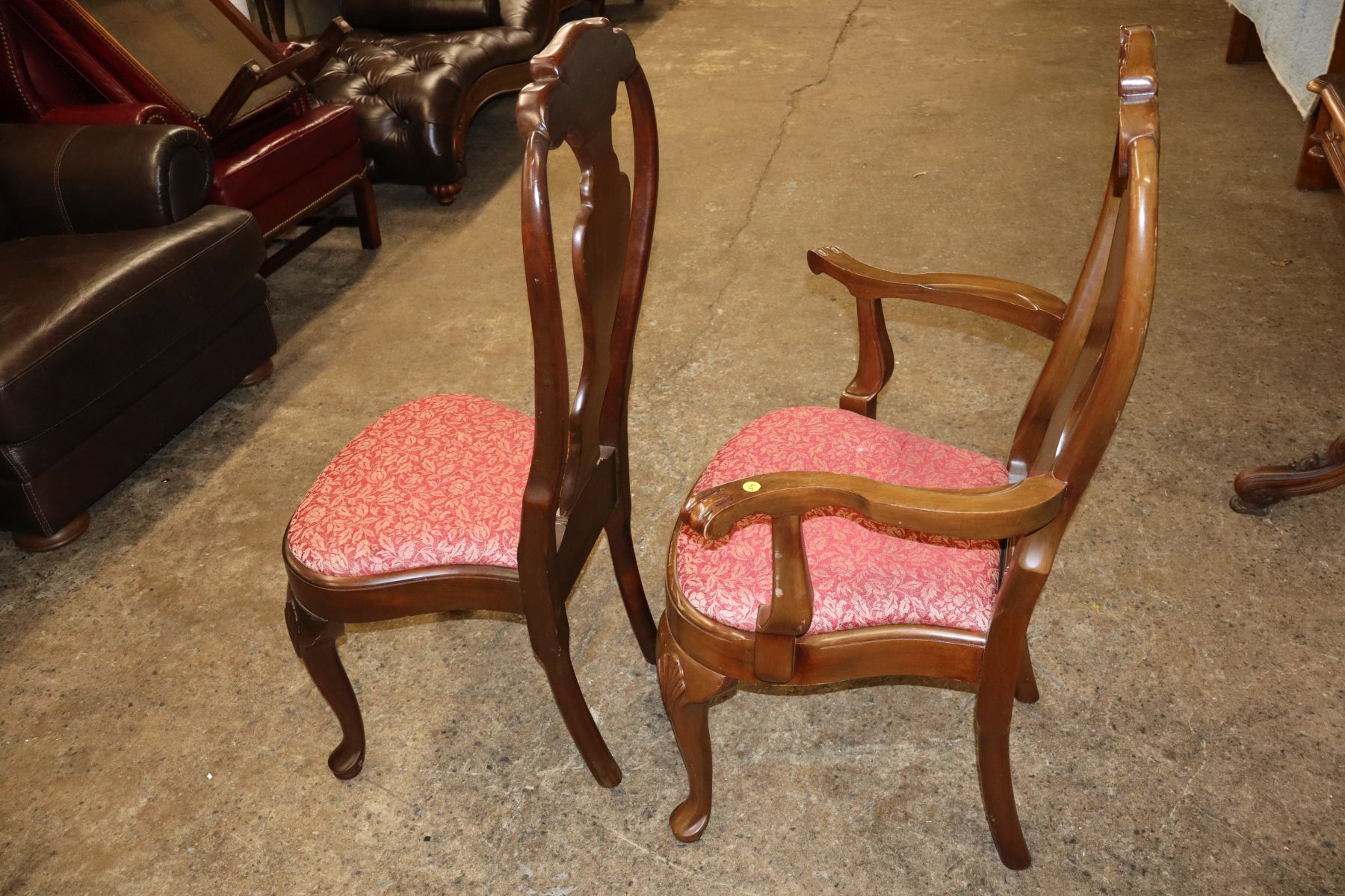 Set 10 Georgian QA shell carved mah dining chairs