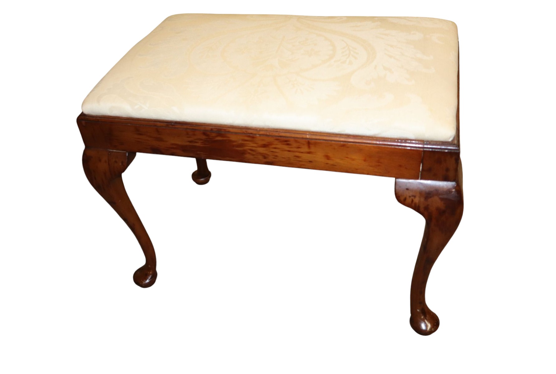 Vintage mahogany queen anne bench