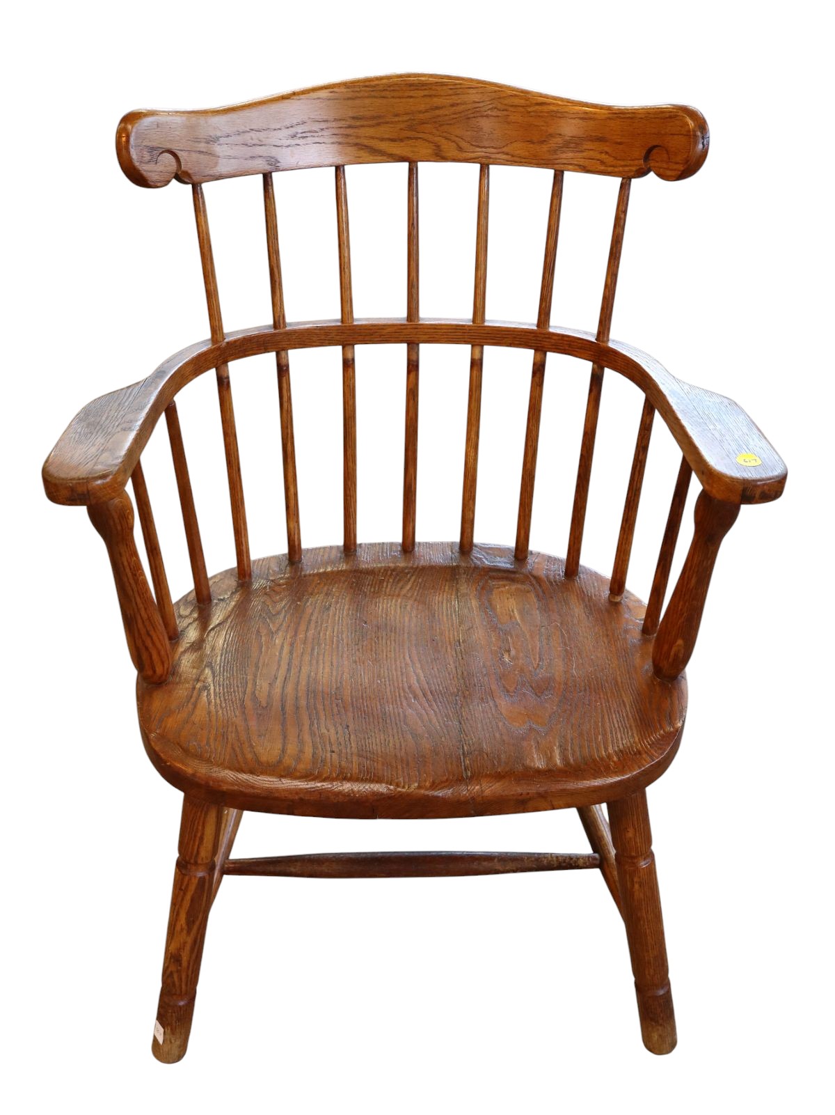 Antique oak comb back chair