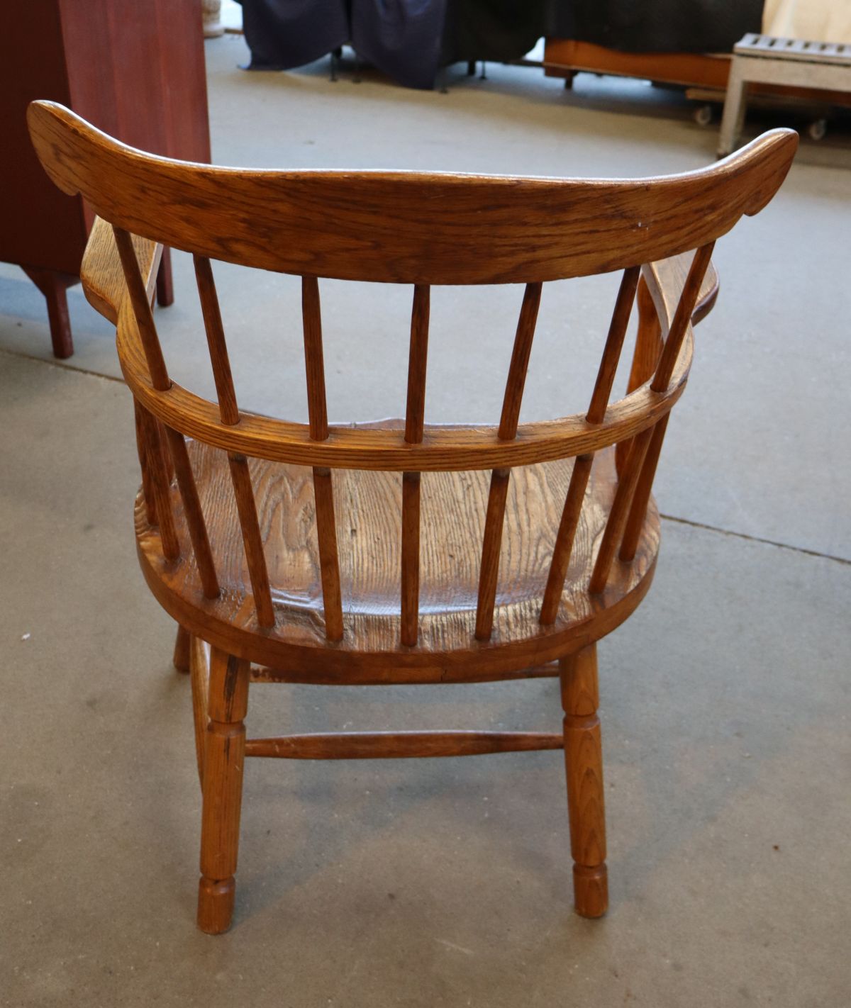 Antique oak comb back chair