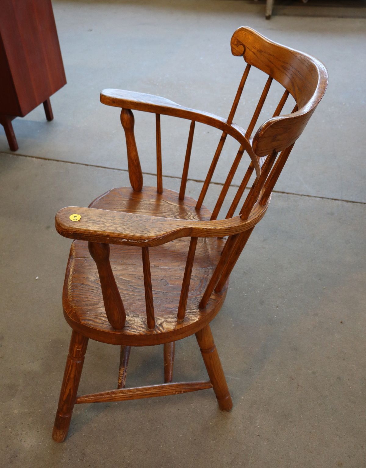 Antique oak comb back chair
