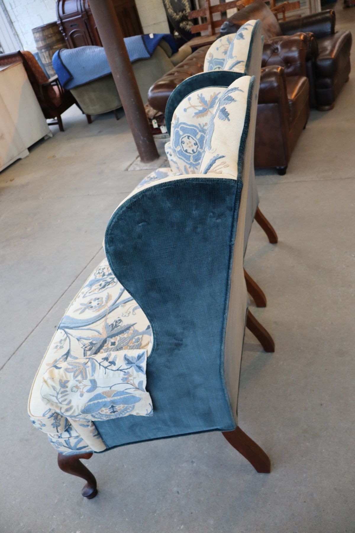 PR 1976 Mary Webb Wood Tree of Life Wingback Chairs
