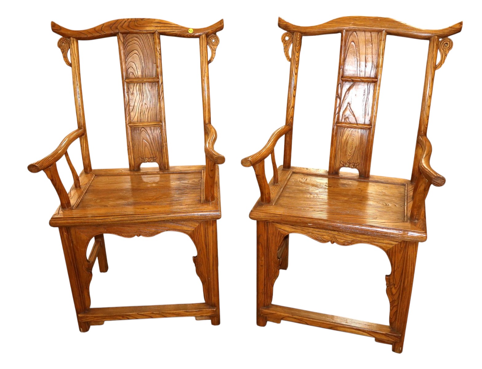 PR Chinese yoke back arm chairs, Asian hardwood