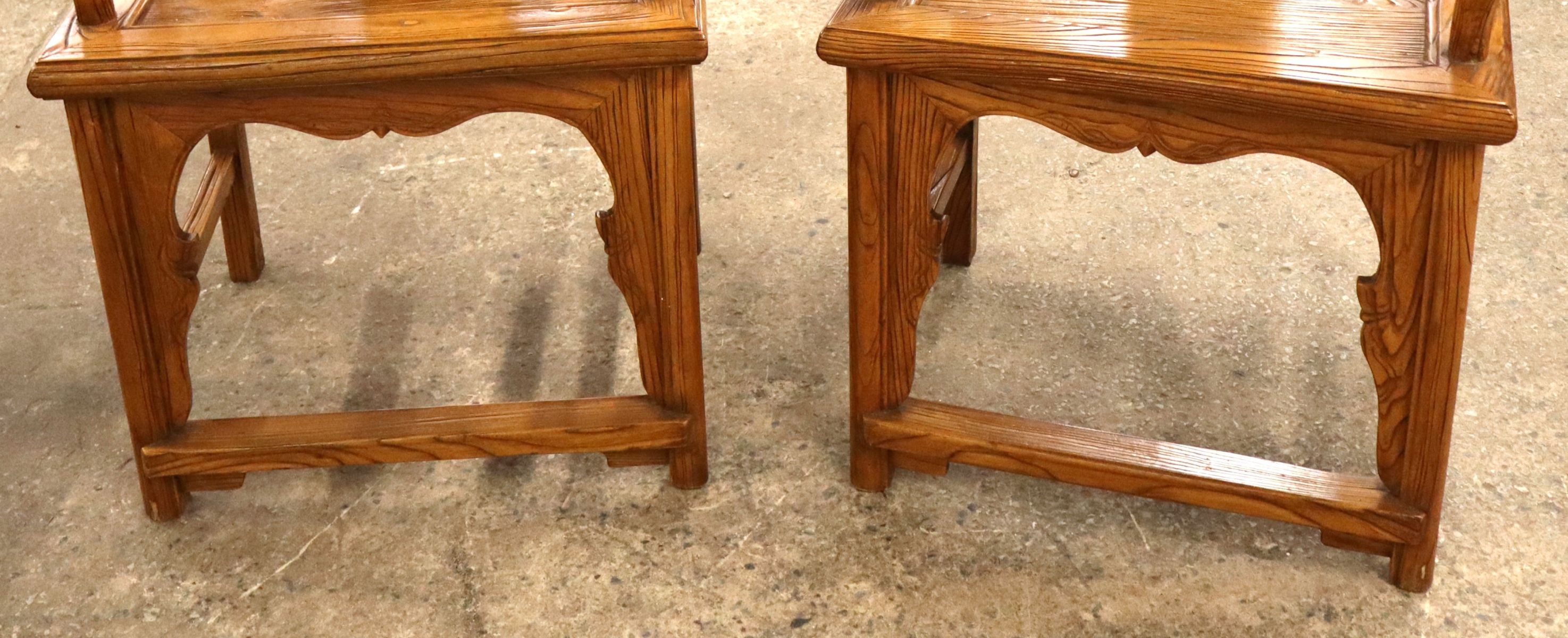PR Chinese yoke back arm chairs, Asian hardwood