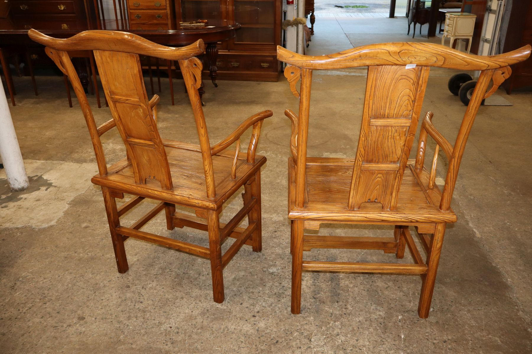 PR Chinese yoke back arm chairs, Asian hardwood