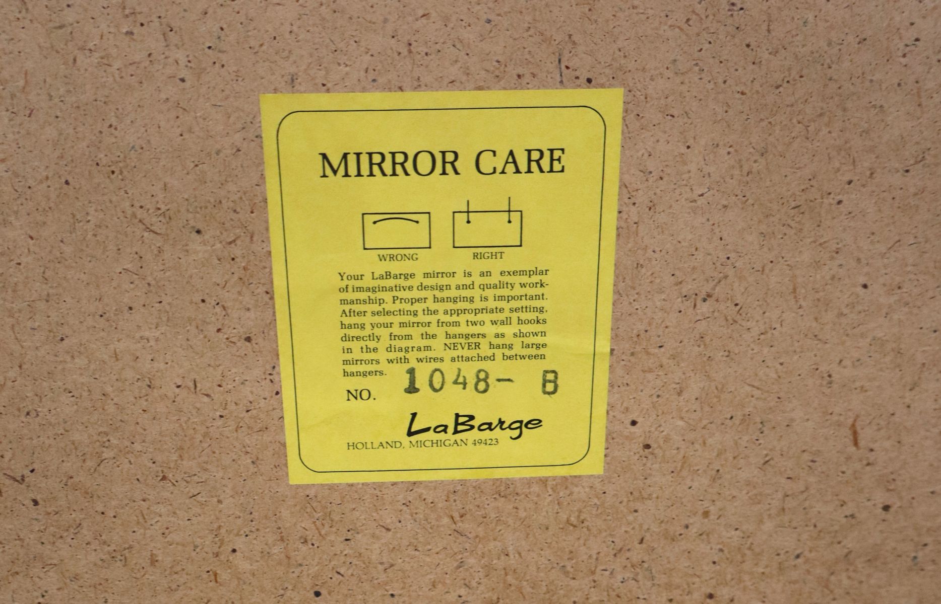 Labarge Asian decorated bevel glass mirror