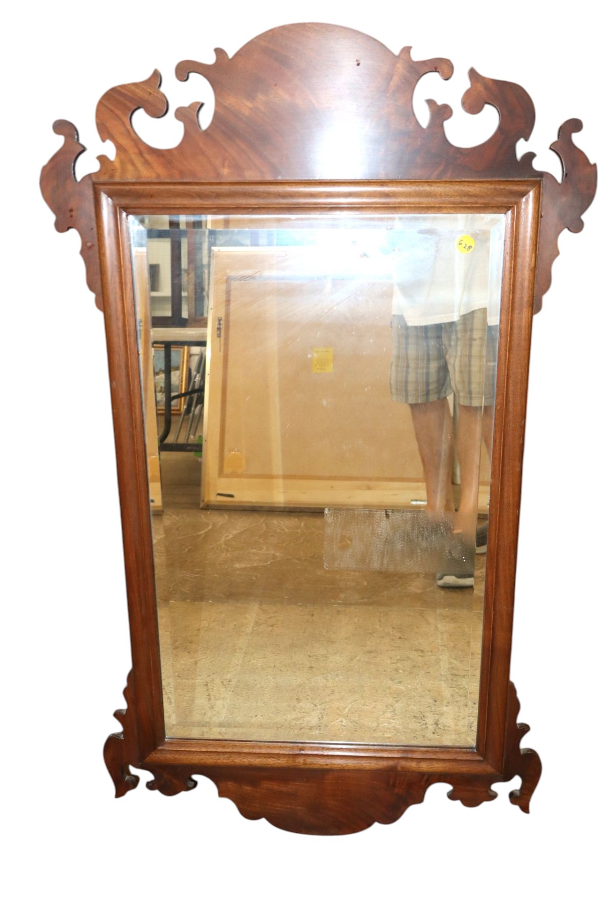 VTG Chippendale beveled mirror crafted AF Hackman 1975