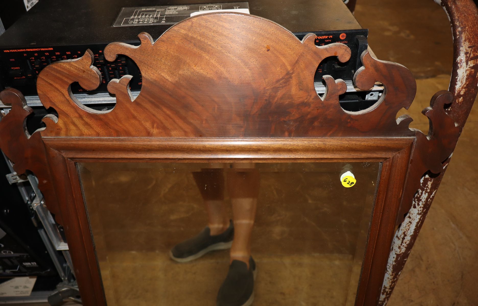 VTG Chippendale beveled mirror crafted AF Hackman 1975