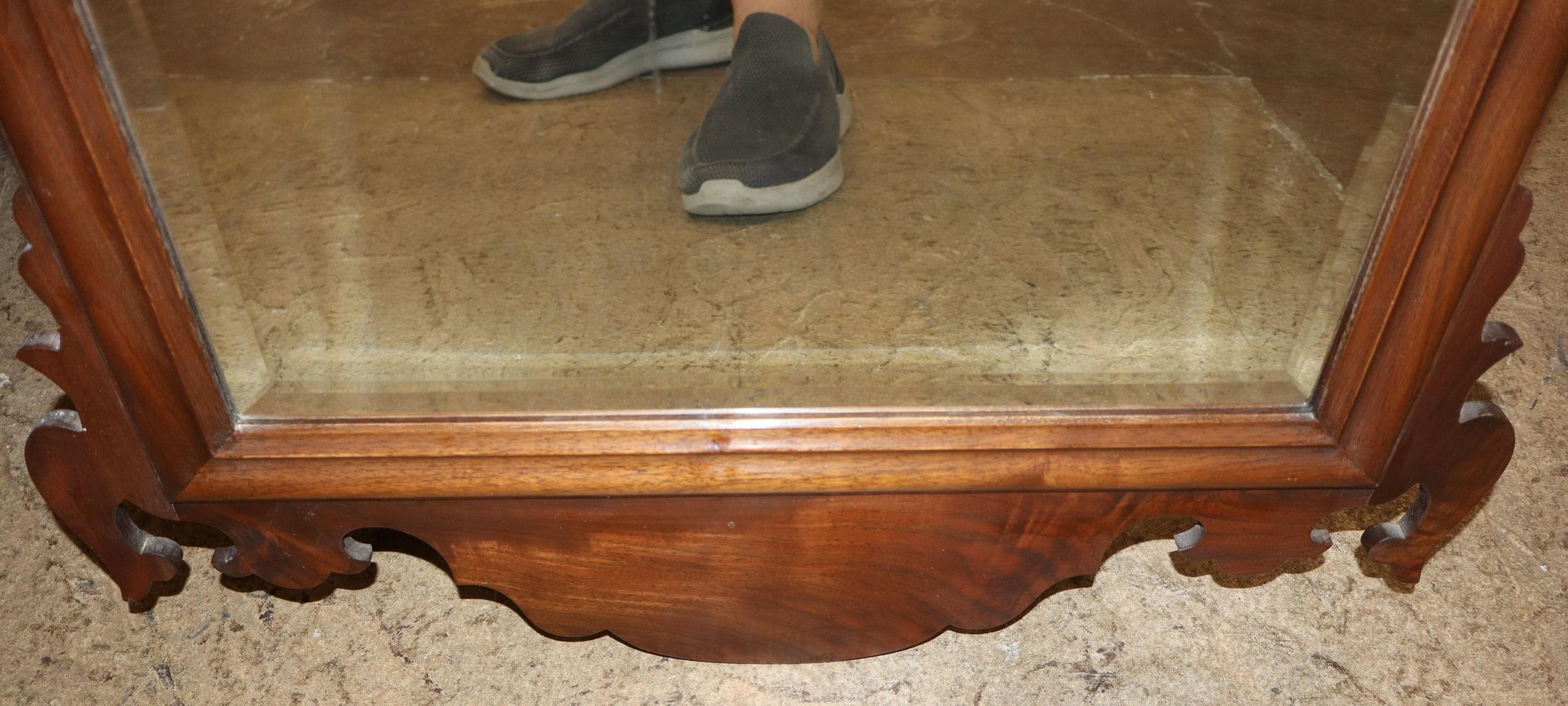 VTG Chippendale beveled mirror crafted AF Hackman 1975