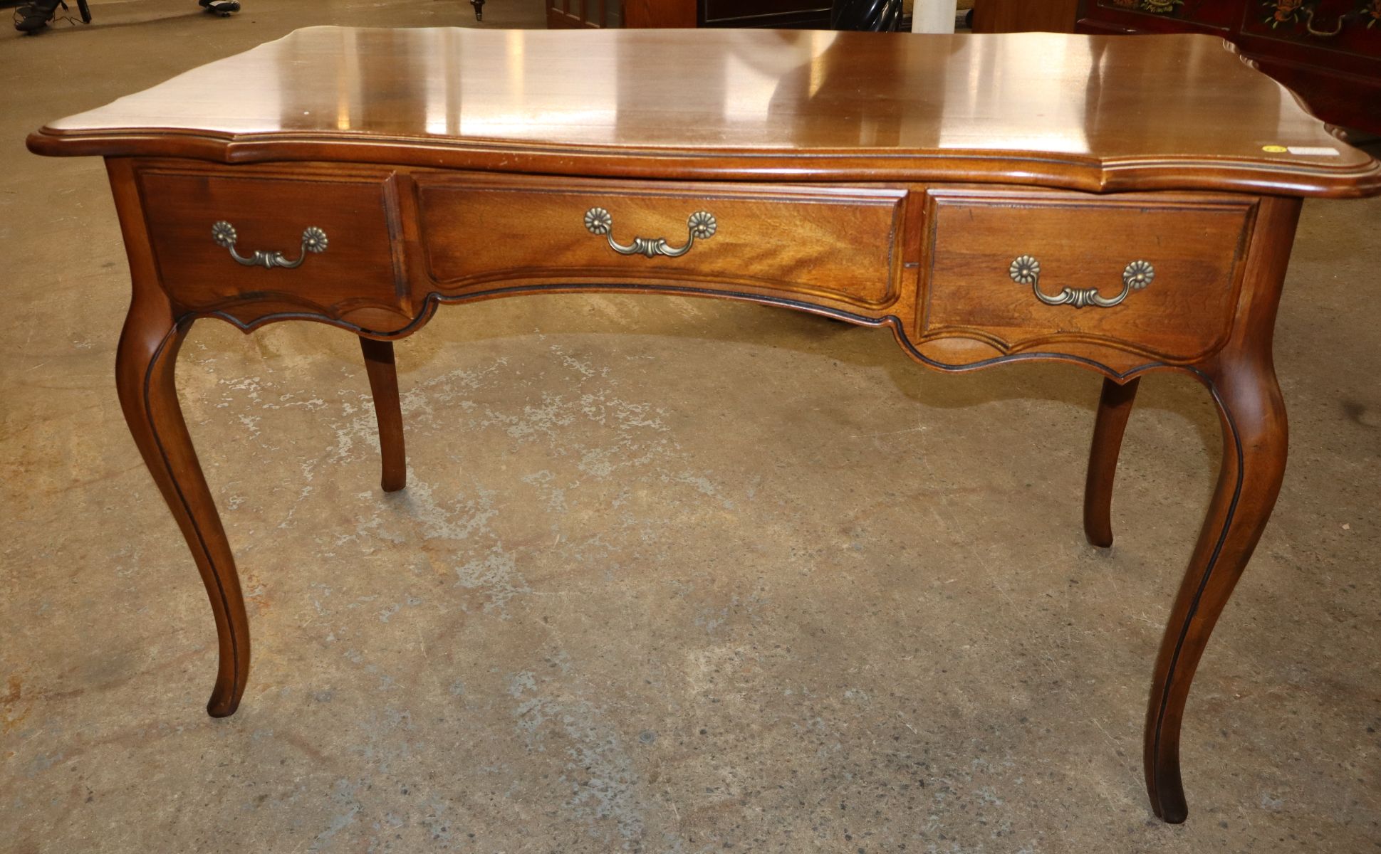 Nice Ethan Allen solid cherry French 3 drawer desk