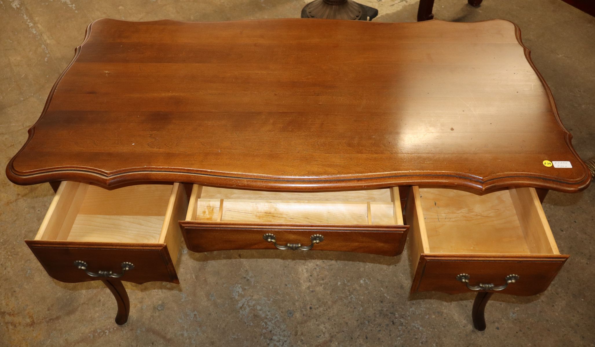 Nice Ethan Allen solid cherry French 3 drawer desk