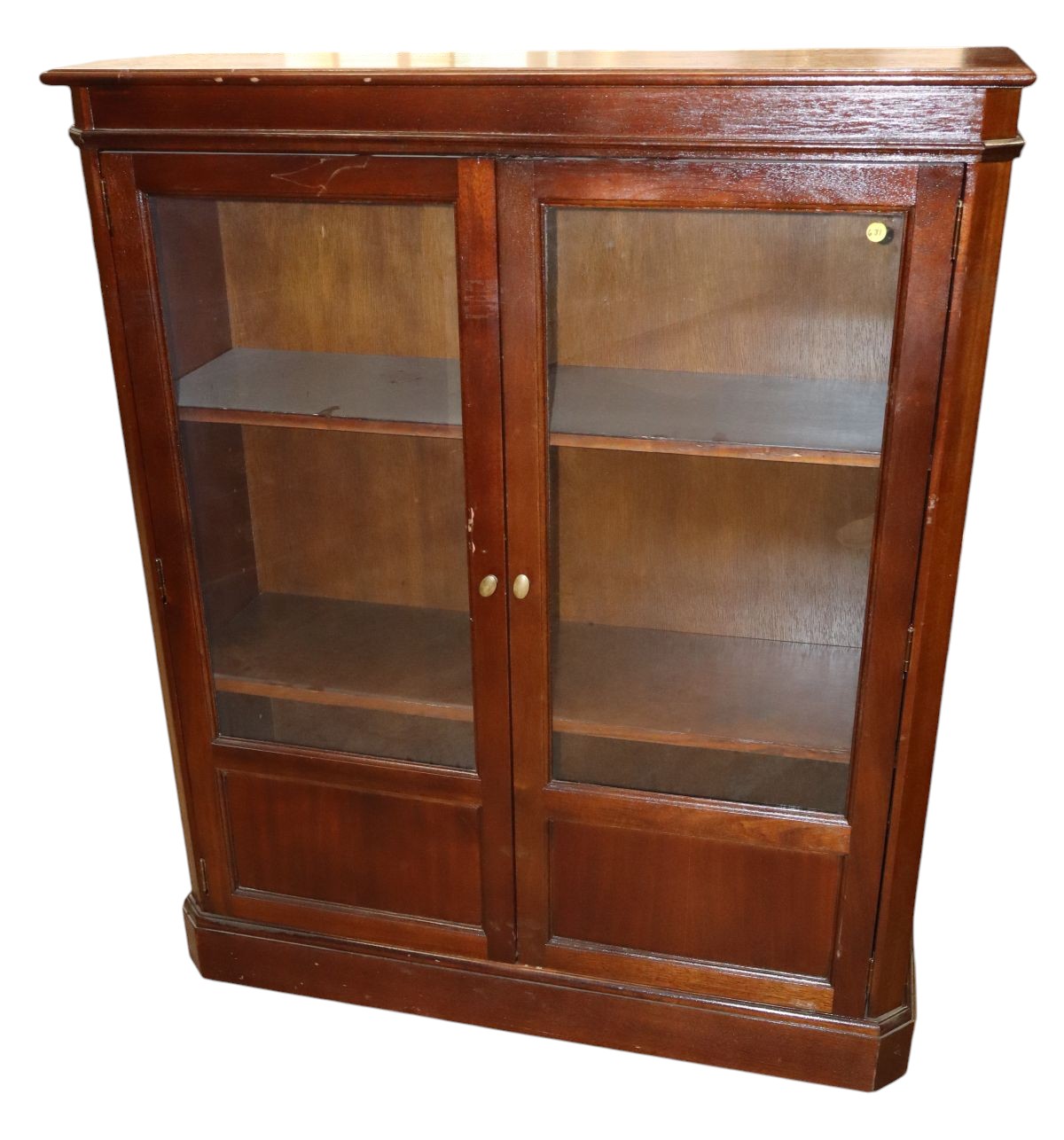 VTG solid mahogany bookcase w/adj. shelves
